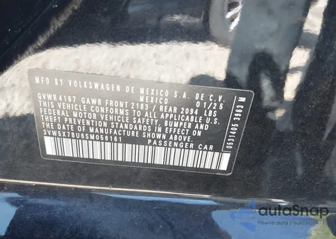 2025 Volkswagen Jetta 1.5T S из США, поврежденный, VIN 3VW5X7BU6SM056161